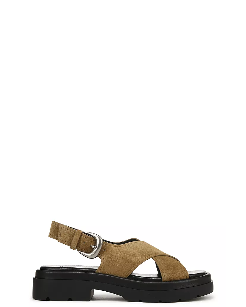 Helena Suede Lug-Sole Sandal
