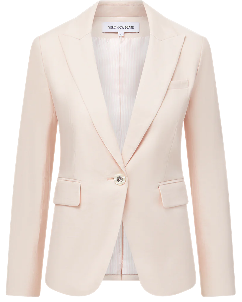 Veronica Beard Cutaway fashion Wool-Blend Dickey Jacket Blazer in Oatmeal