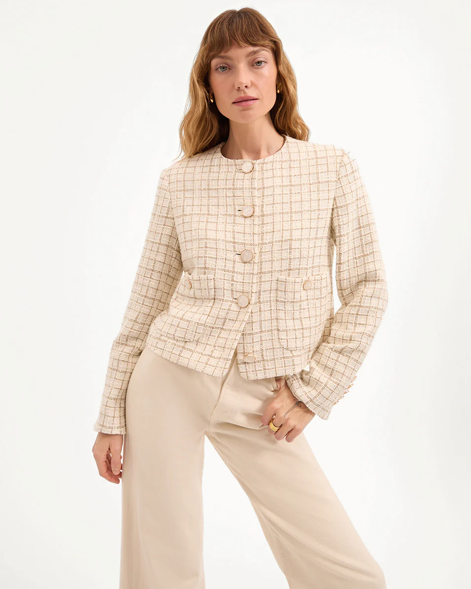 Andrea Metallic Tweed Jacket
