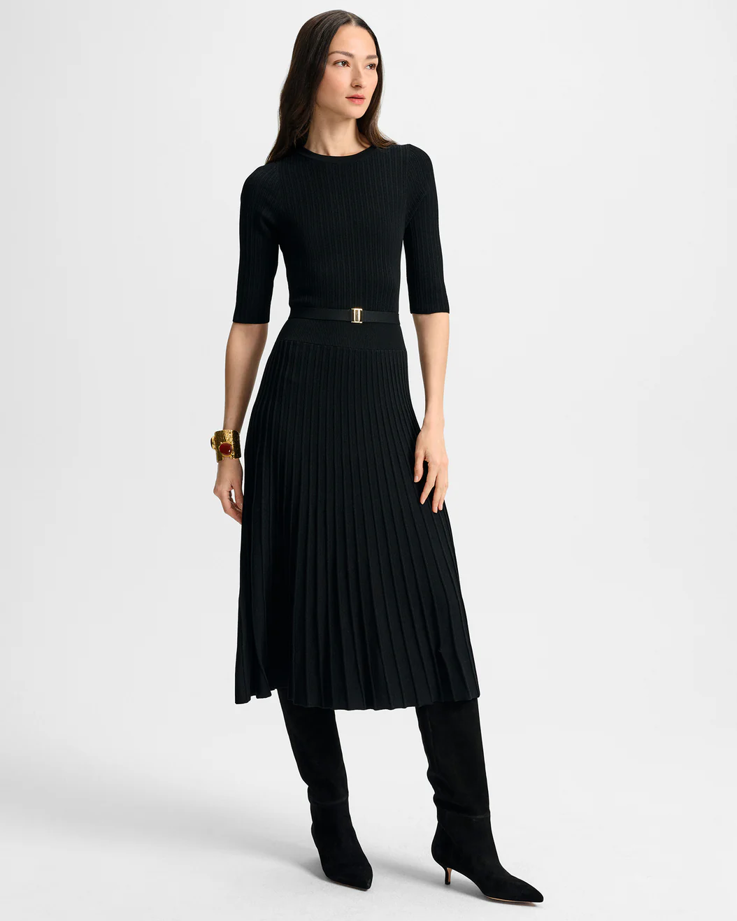 Elthea Belted Midi Dress