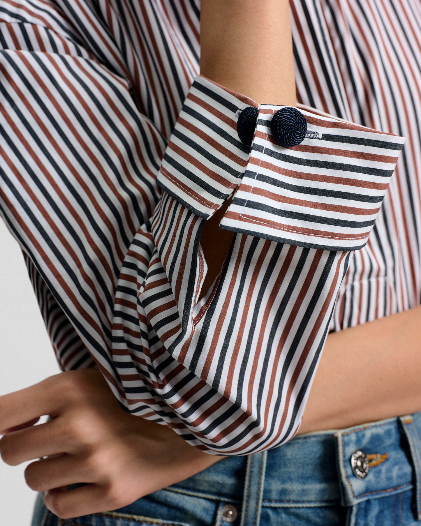 Draymond Striped Cuff-Sleeve Shirt