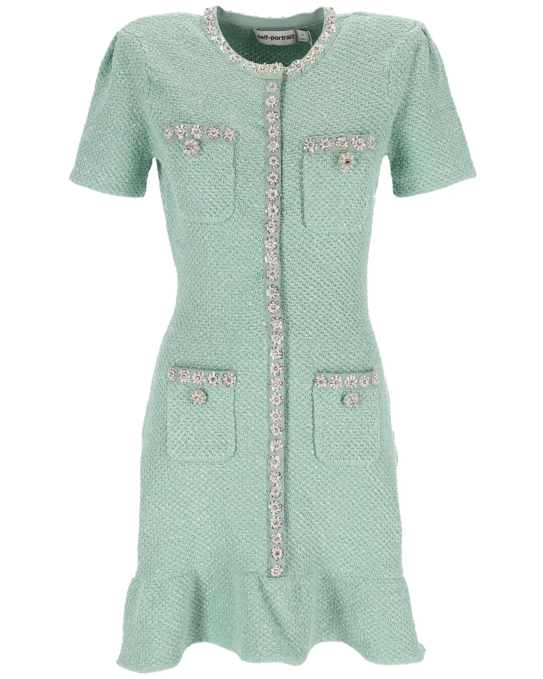 SELF-PORTRAIT Sequin Knit Mini Dress - Mint – B. Barnett