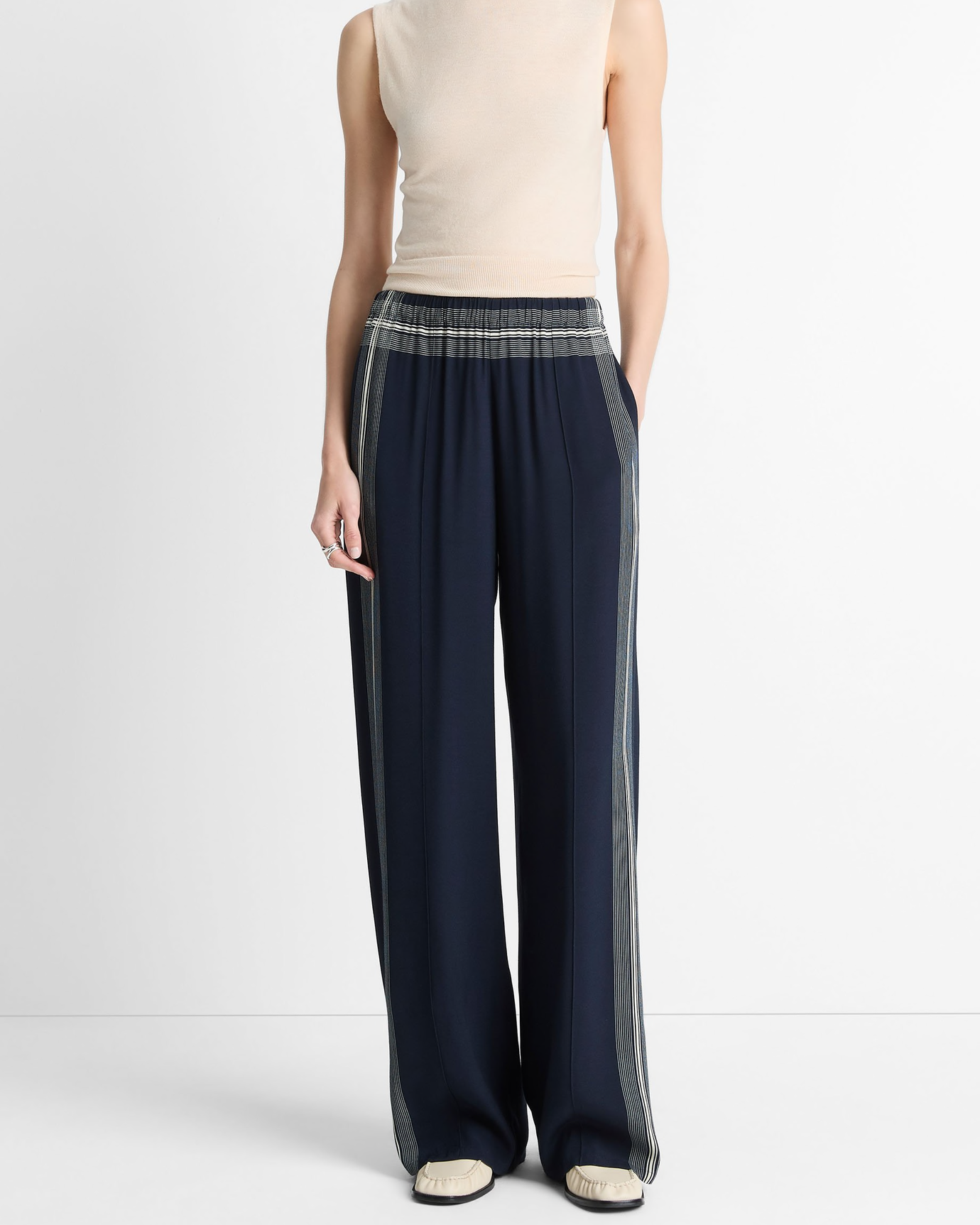 Handkerchief-Stripe Pull-On Pant