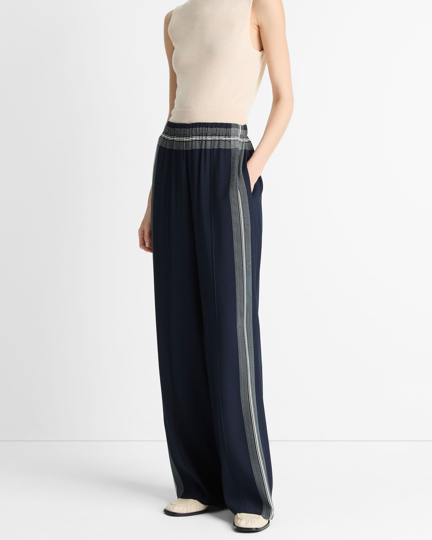 Handkerchief-Stripe Pull-On Pant