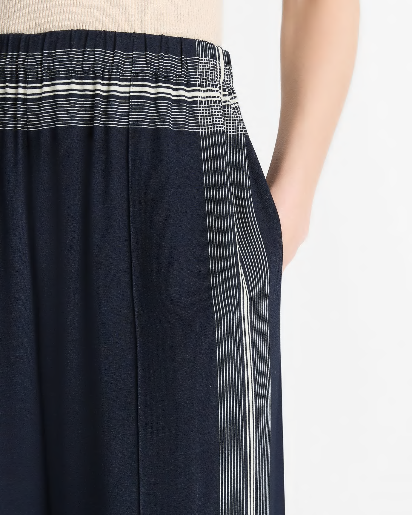 Handkerchief-Stripe Pull-On Pant