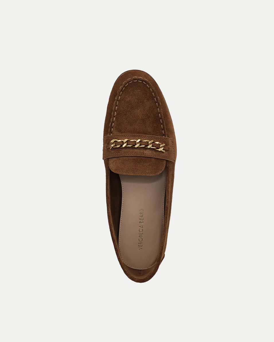 Penny Suede Chain-Link Loafer