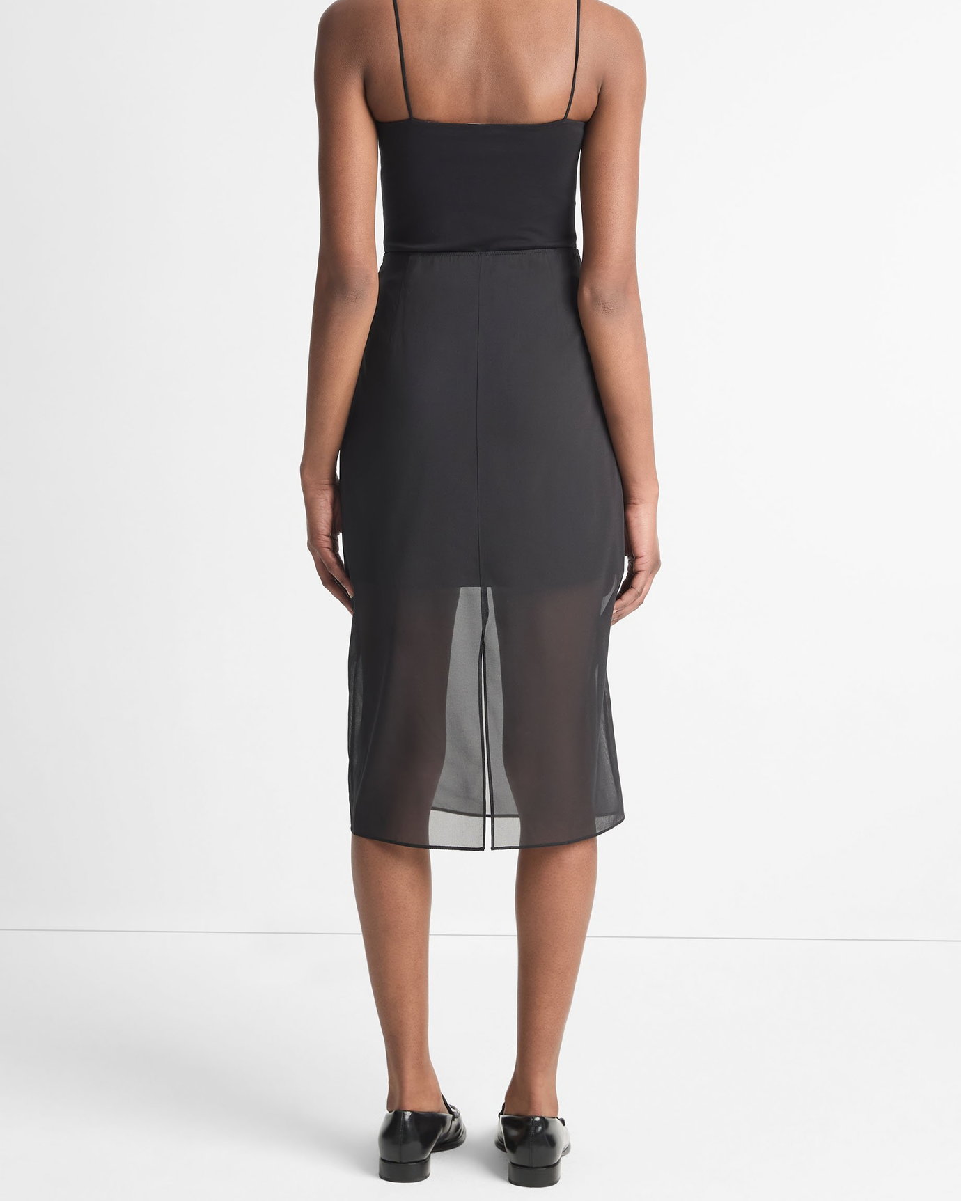 Sheer Stretch-Silk Overlay Skirt