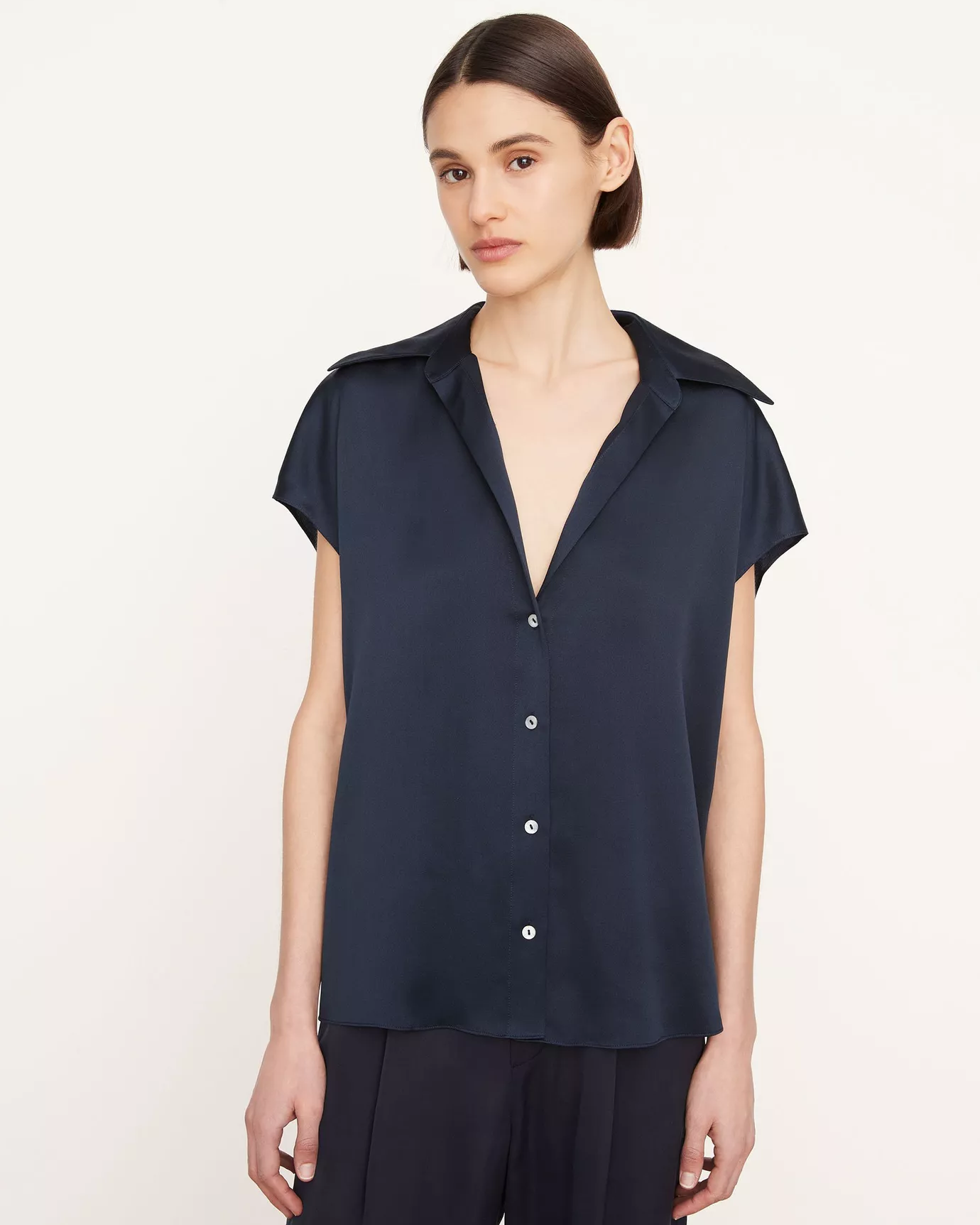 Cap-Sleeve Blouse