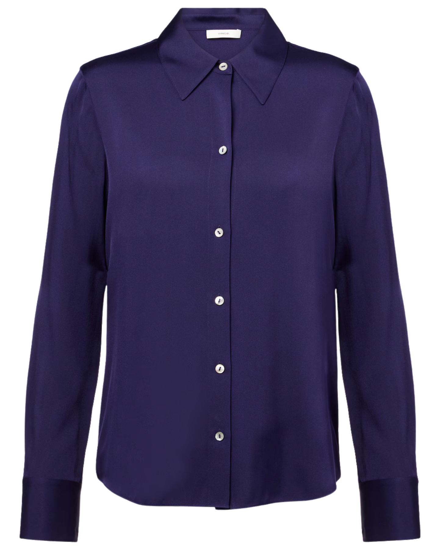 Silk-Blend Slim Button-Front Blouse