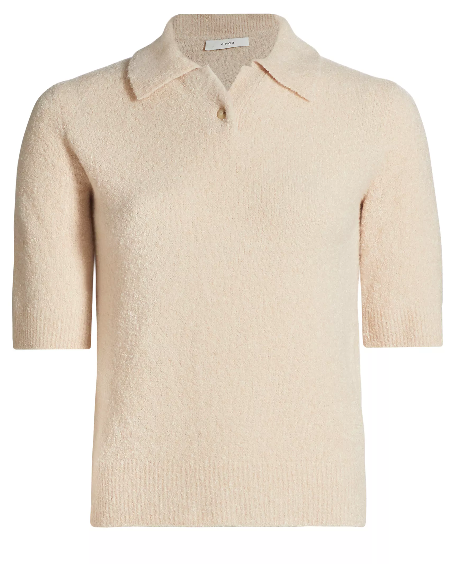 Bouclé Silk-Blend Polo Sweater