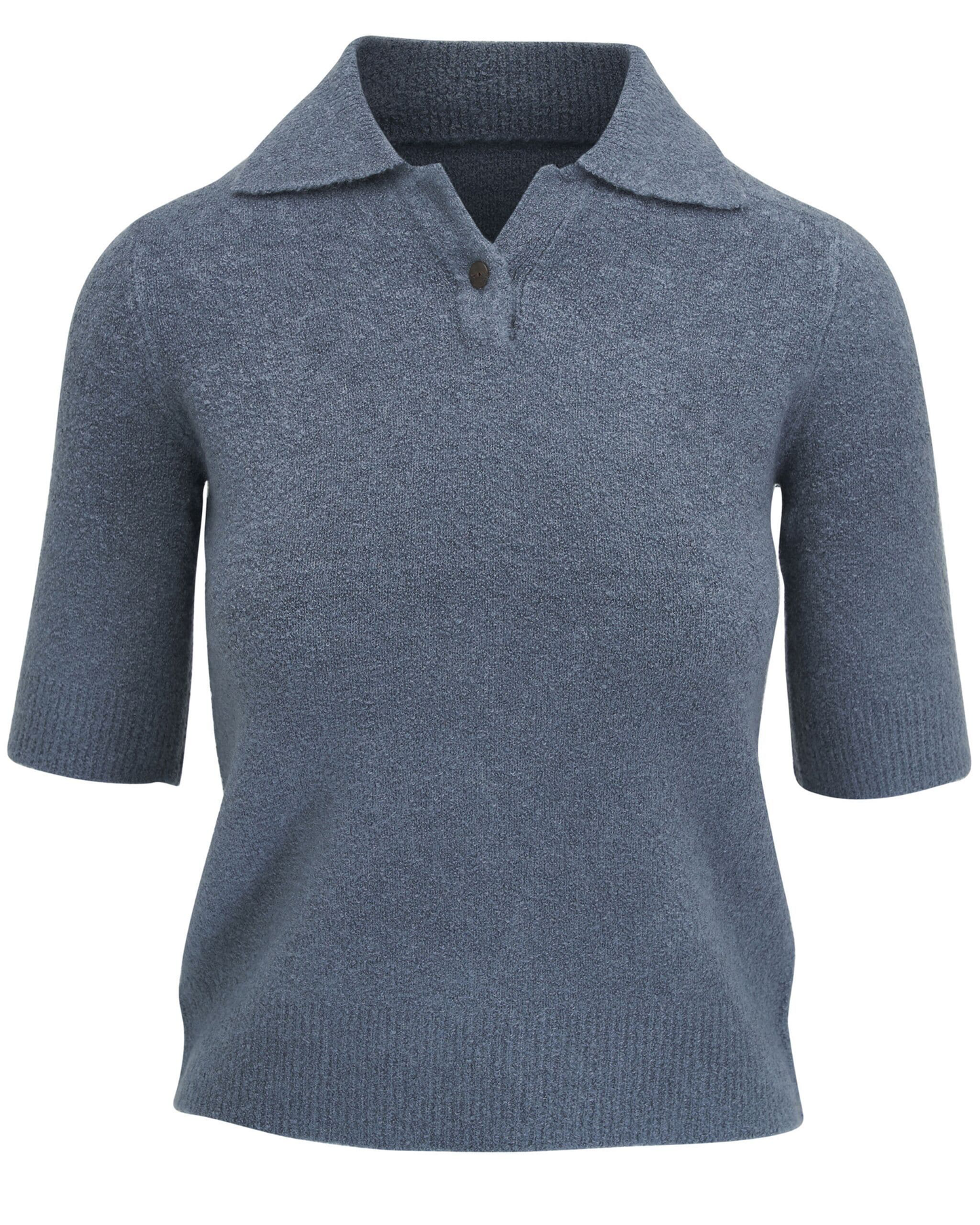 Bouclé Silk-Blend Polo Sweater