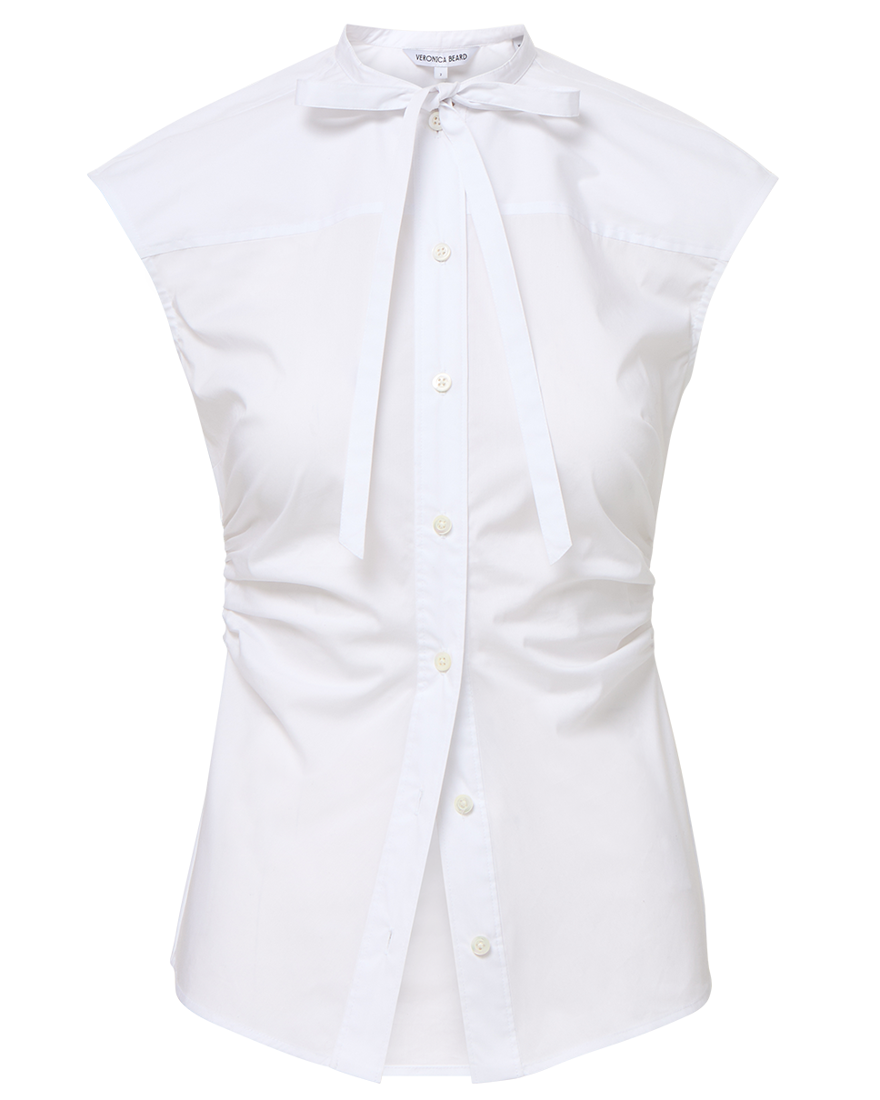 Joon Tie-Neck Button-Down Blouse