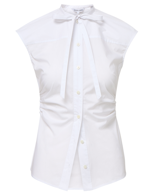 Joon Tie-Neck Button-Down Blouse