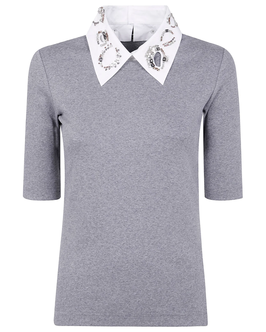 Embellished Neck Pullover