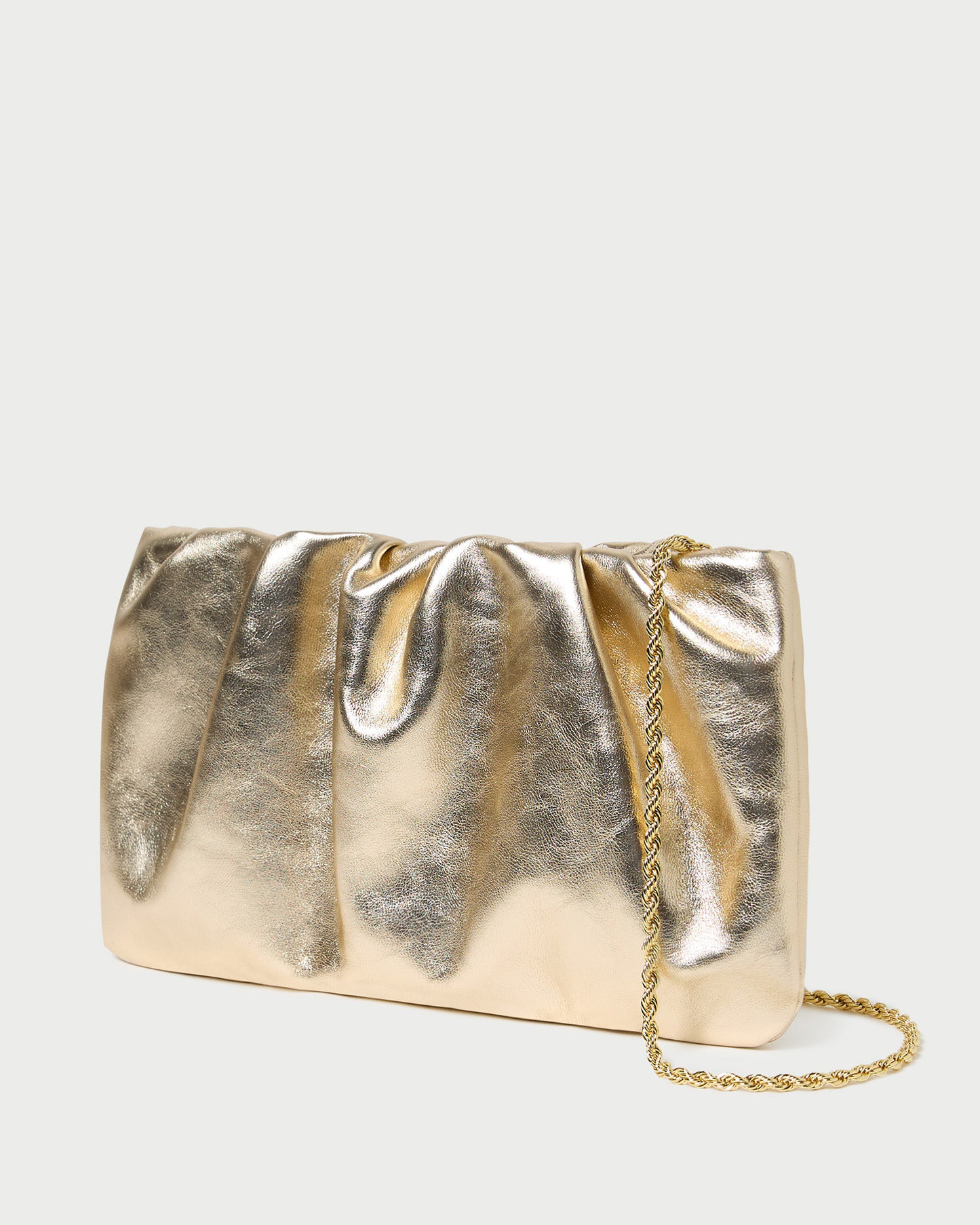 Serena Gathered Leather Clutch