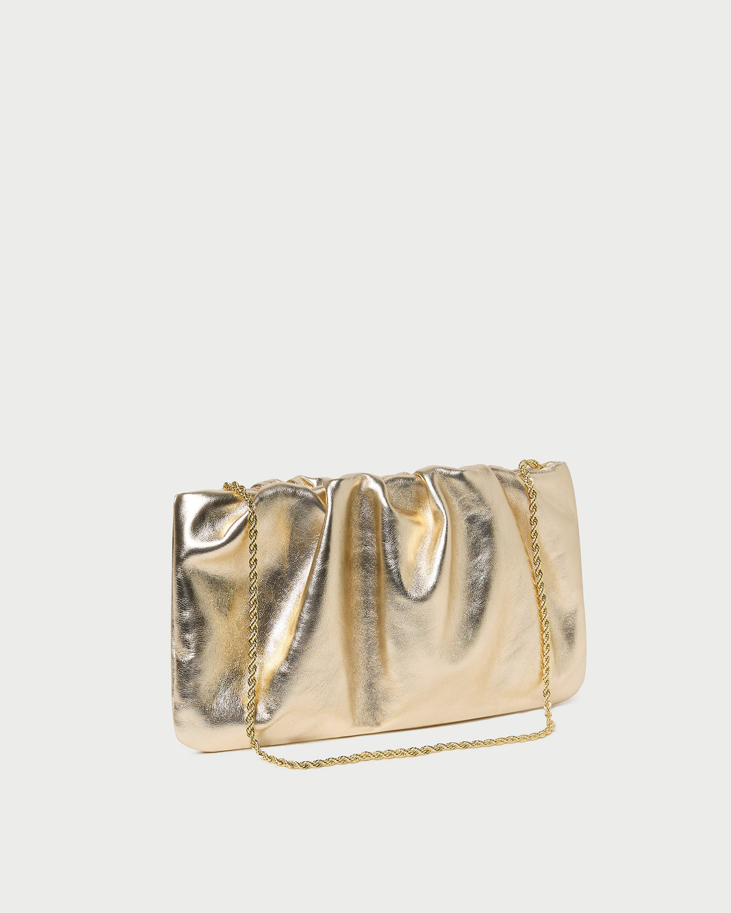 Serena Gathered Leather Clutch