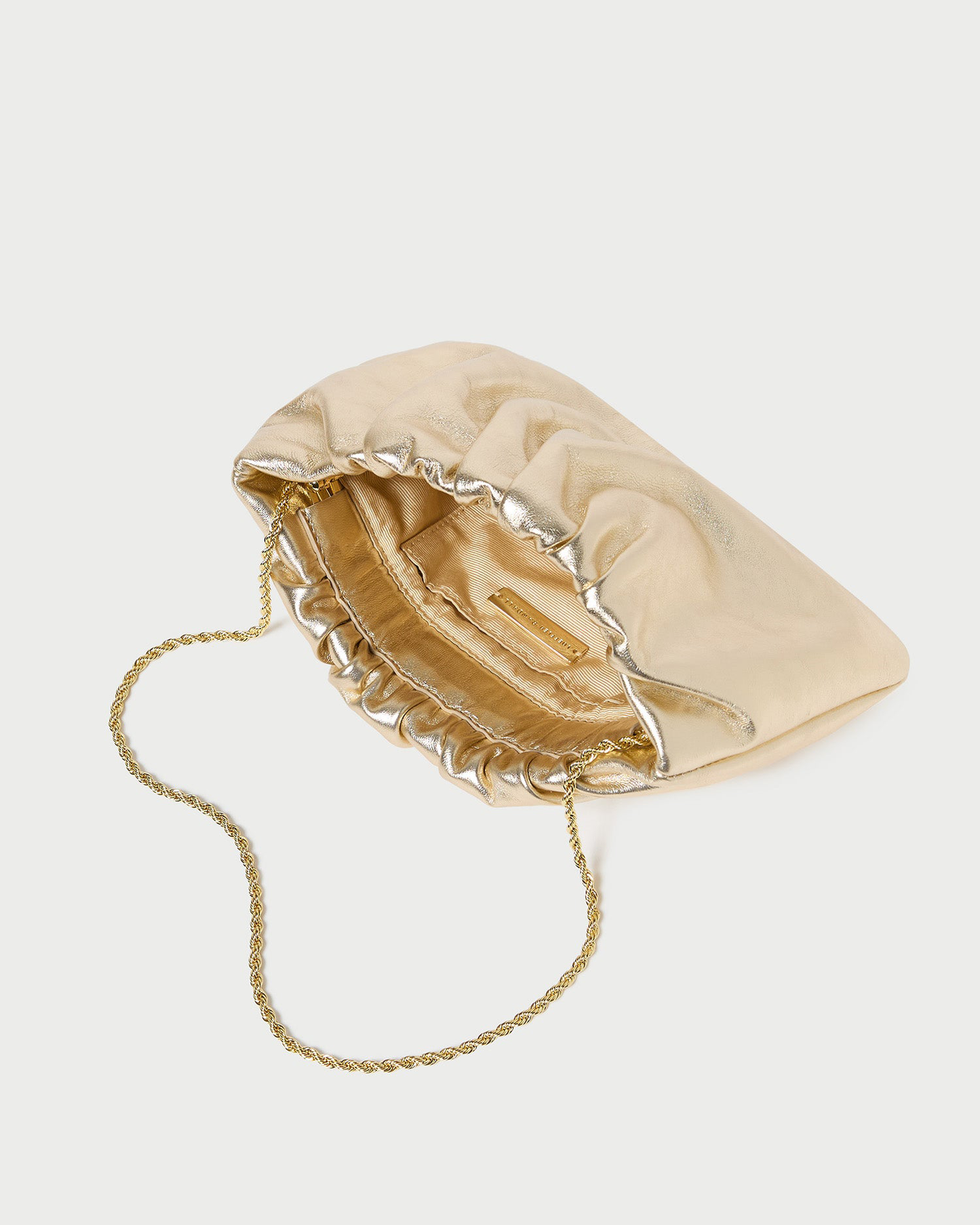 Serena Gathered Leather Clutch