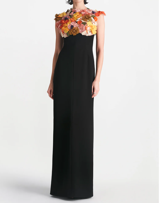 Floral Embroidery Gown