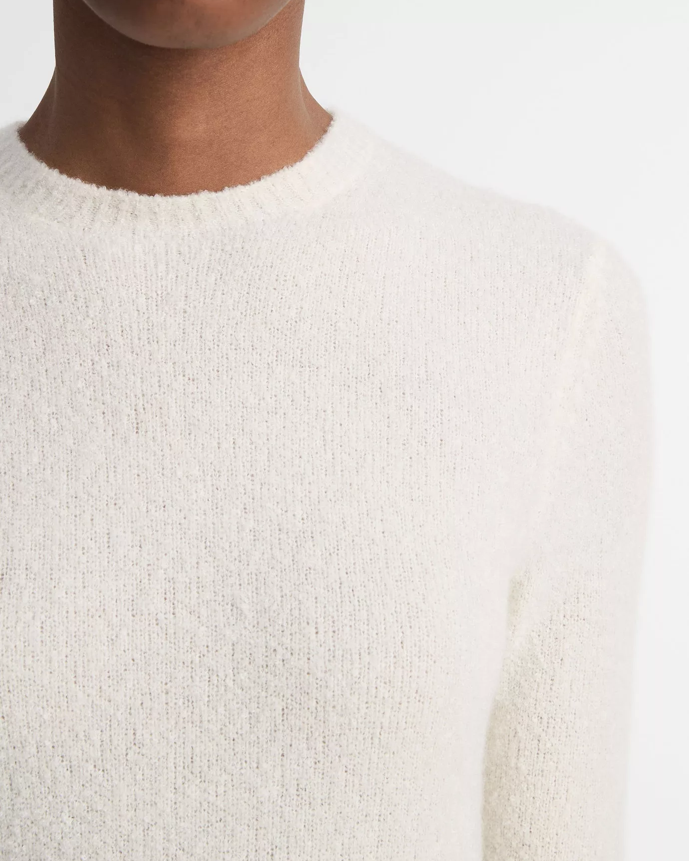 Bouclé Silk-Blend Crew Neck Sweater