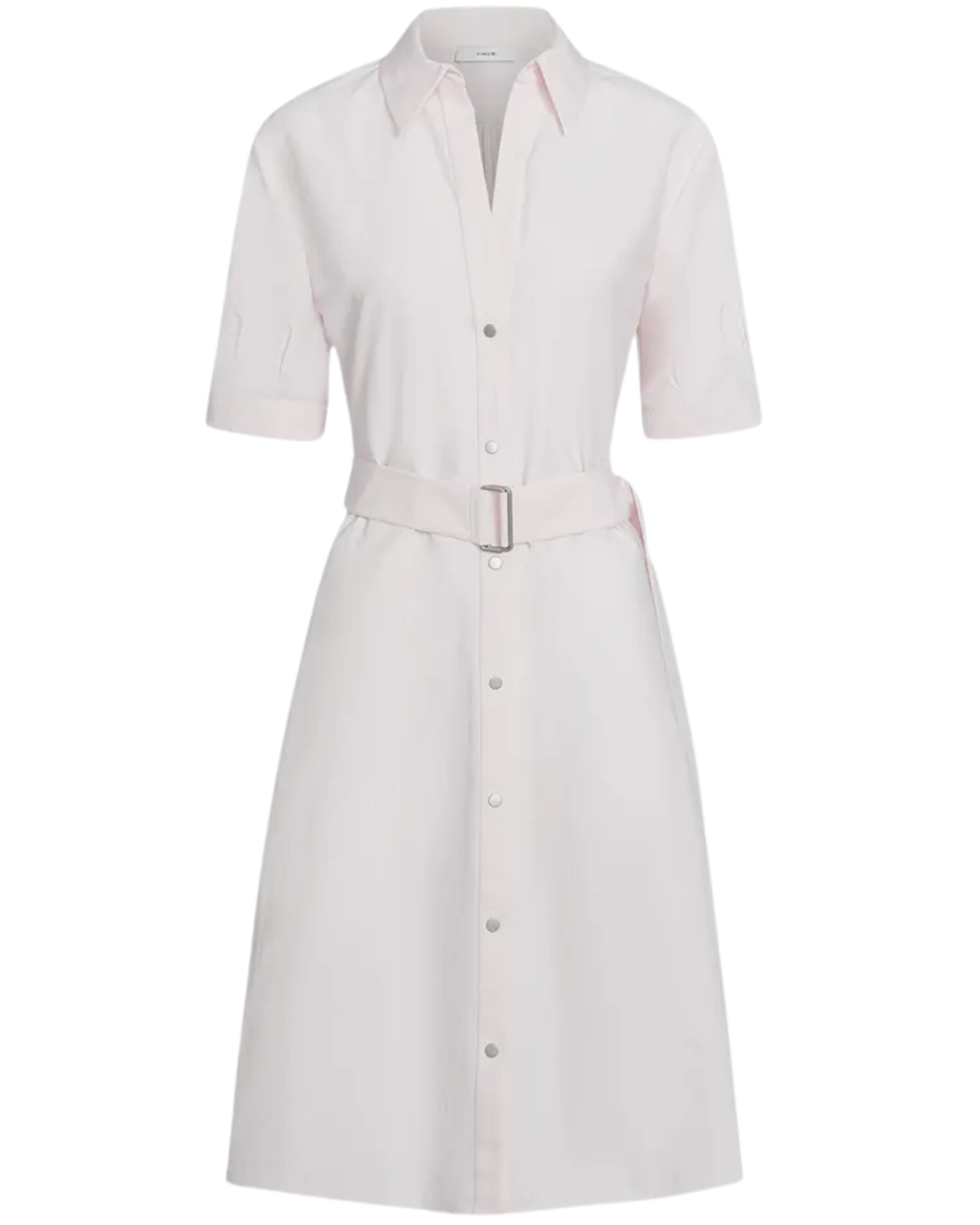 Short-Sleeve Belted Dress