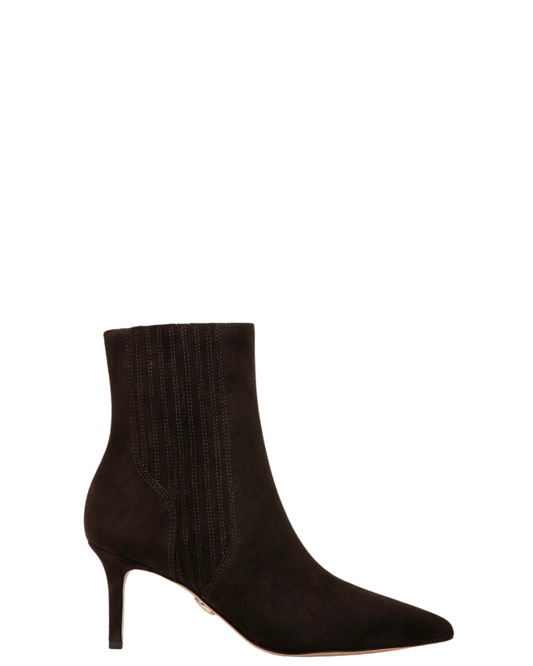 Lisa Suede Mid-Heel Bootie