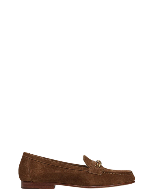 Penny Suede Chain-Link Loafer