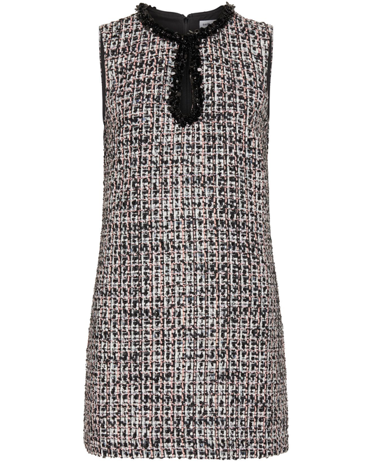 Boucle Embellished Mini Dress